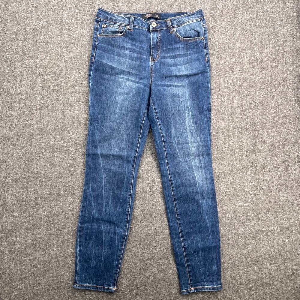 Ci Sono Women Medium Wash Whiskered Skinny Jeans Size 11 Blue Basics Collection